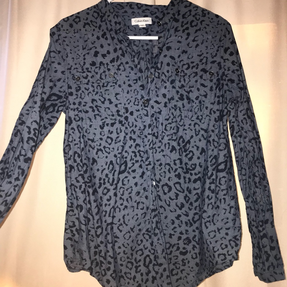 Animal print denim top from Calvin Klein